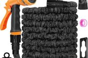 FREE SHIPPING Expandable Garden Hose Pipe - Expanding Hose 50FT with 10 Modes Spray Gun, 3 Times Flexible Water Hose with 1/2", 3/4" and Quick Fittings, No-Leaking &amp;Lightweight for Gardening, Washing (50FT)