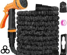 FREE SHIPPING Expandable Garden Hose Pipe - Expanding Hose 50FT with 10 Modes Spray Gun, 3 Times Flexible Water Hose with 1/2", 3/4" and Quick Fittings, No-Leaking &Lightweight for Gardening, Washing (50FT)