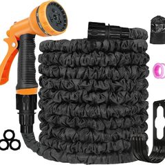 FREE SHIPPING Expandable Garden Hose Pipe - Expanding Hose 50FT with 10 Modes Spray Gun, 3 Times Flexible Water Hose with 1/2", 3/4" and Quick Fittings, No-Leaking &Lightweight for Gardening, Washing (50FT)