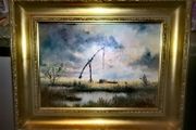 Old oil painting on canvas