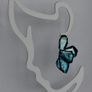 Iridescent Metallic Teal Irregular Petal Earrings Image 3