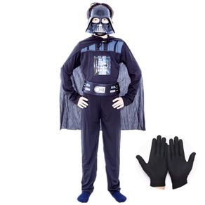 Star Wars Darth Vader Boys Classic Movie Mask Costume Printed Cartoon Darth Vader Cape Armor Onesie Halloween Kids Fantasy Cosplay Costume