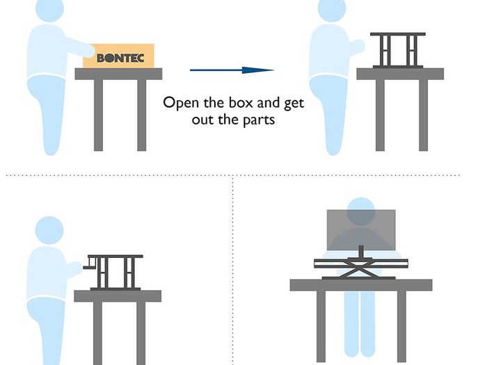 _Standing Desk Height Adjustable Sit / Stand Desk Converter with Deep Keyboard Tray Sit-to-Stand Desk for Laptop