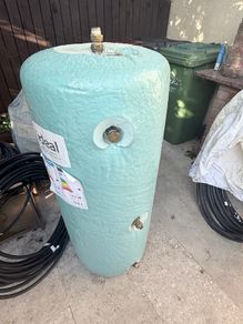 Stainless steel Hot water vented cylinder.