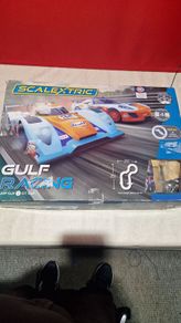 Scalextric Gulf Racing Set  Complete 2 Gulf Cars  Great Condition