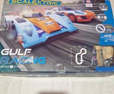 Scalextric Gulf Racing Set  Complete 2 Gulf Cars  Great Condition
