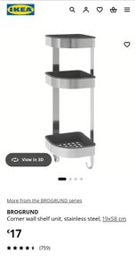 Brogrund Ikea wall shelf corner unit