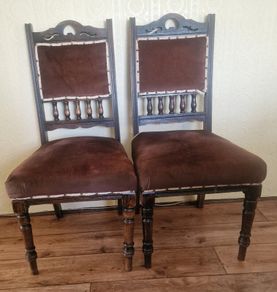 Pair of Vintage Wooden Dining Chairs