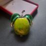 Green Apple Brooch, Shimmery Enamel Nature Fruit Pin Badge Broach Mediterranean Botanical Tropical Jewellery & Accessories Image 5