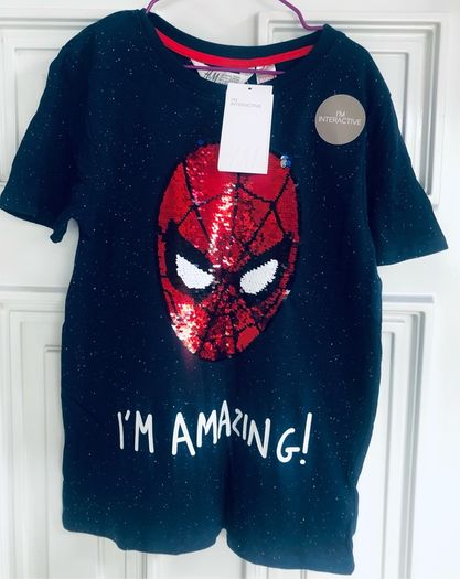 Boys Spider-Man Sequin T-Shirt