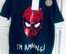 Boys Spider-Man Sequin T-Shirt