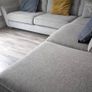 Gray fabric corner chase sofa with footstool Image 3