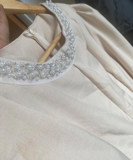 Pearl Decor Crew Neck Blouse