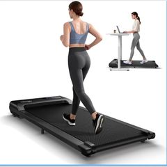 Walking Pad Treadmill, 6km/h Under Desk Treadmill for Home, 2.5HP Quiet Portable Electric Running Pad, Office Mini Walking Machine, 300LBS Capacity, Remote & LED Display, No Assembly