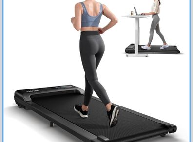 Walking Pad Treadmill, 6km/h Under Desk Treadmill for Home, 2.5HP Quiet Portable Electric Running Pad, Office Mini Walking Machine, 300LBS Capacity, Remote & LED Display, No Assembly