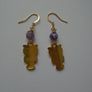 Owl earrings, Amethyst jewellery, Handmade earrings.Jewellery Image 2