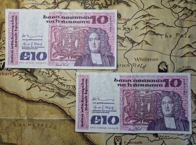10 Pound B Series 16/08/79 Irish Note (Sold Individually)