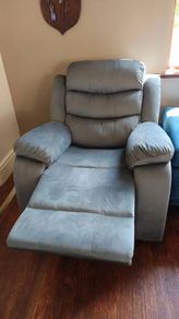 Single Chair Fabric Recliner Sofa - Grey