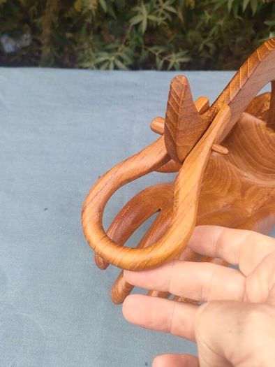 Buddha hand hardwood wine holder