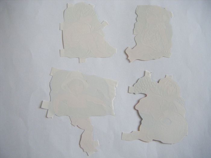 Vintage Embossed Paper Scraps - Children Playing