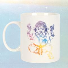 The Watercolour Rainbow Ganesh Elephant Headed God Mug