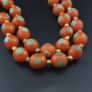 Vintage Venetian Style Orange Floral Glass With pumtek pyu Pendant Necklace Image 2