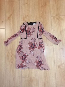 Zara Girls Floral long-sleeve chiffon dress [110cm] (5y)