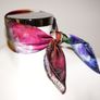 Handmade "Blooming Iris" 100% silk scarf 45x45cm Image 6
