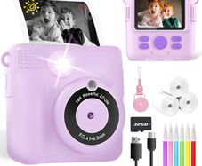 Camera For Girls Boys, Instant Camera For Kids With Print Photo Paper, 1080P Hd Digital Camera Toy, Birthday Gifts For 3 4 5 6 7 8 9 10 Years Old Girl, Video Recorder, 32Gb Sd Card