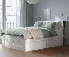 ikea double bed frame with cabinets