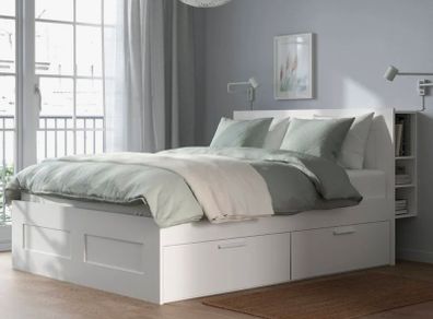 ikea double bed frame with cabinets