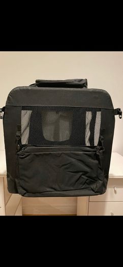 MOOL Lightweight Fabric Pet Carrier Crate with Fleece Mat and Food Bag, Black