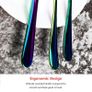 Rainbow Cutlery Set, HOBO 24 Piece Stainless Steel Flatware Set, Silverware Dinnerware Set Service for 6, Tableware Cutlery Include Knife/Fork/Spoon/Teaspoon for Home with Gift Box(Rainbow Multicolor) Image 5