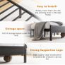 Double Bed Frame with Wooden Storage Headboard Image 6