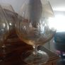 Vintage Amber Large Brandy Glasses with Duck & Bull Rush Motif Image 5