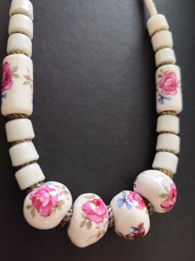 Vintage Necklace Ceramic Beads