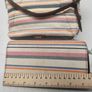 Fossil Striped Canvas & Leather Hobo Bag + Matching Zip Wallet Set Image 6