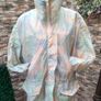 Vintage womens 80s light weight rain jacket 3/4 length jacket 80s shoulder pads Multiple pockets Amazing 80s print Image 2