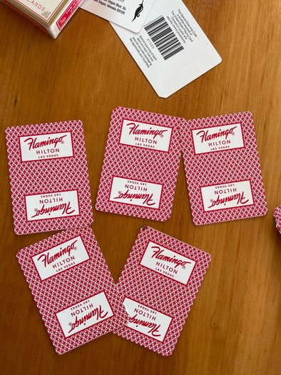 The Flamingo Casino Played & Clipped  & New York Playing Cards