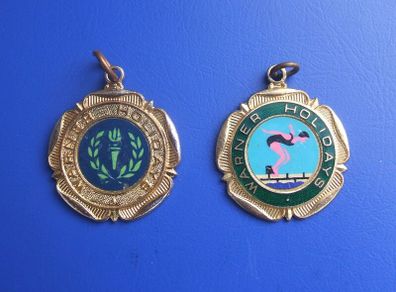 WARNER HOLIDAYS - two holiday camps sports medals (c.1980s)