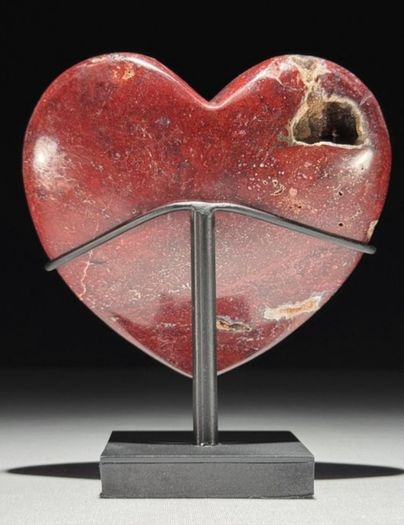 Polished Heart-Shaped Red Jasper Specimen - Natural Stone