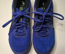 Blue ASICS runners