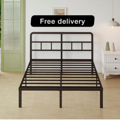 Double Bed Frame with Curved Headboard