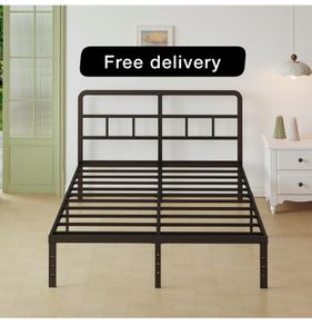 Double Bed Frame with Curved Headboard