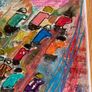 Original Abstract Painting of Cyclists Tour De France The Peleton Bike Bicycle Art  Gift Image 5