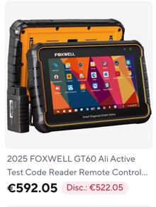 FOXWELL GT60 OBD2 Bluetooth Car Diagnostic Tool All System Bi-Directional Test 30+ Reset Code Reader OBD2 Scanner Automotive