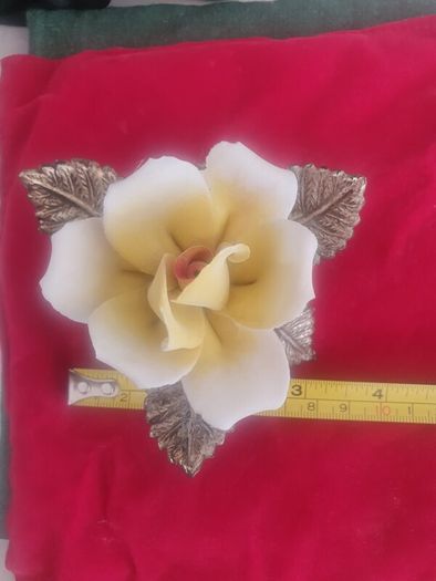 Antique Capodimonte Yellow Rose