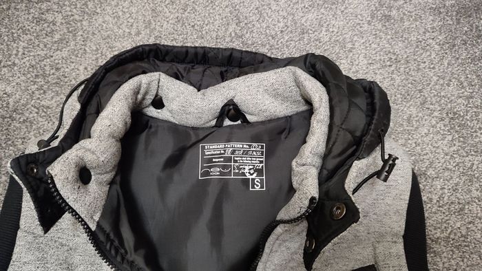 new look men small black grey vest jacket