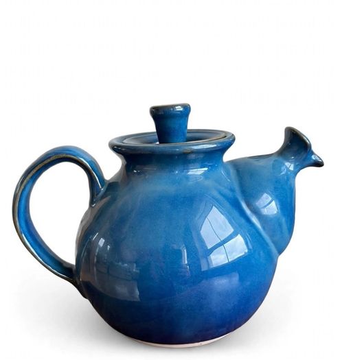 Jack O'Patsy  Studio Pottery Teapot - Blue Glaze with Celtic Spiral Jack O'Patsy