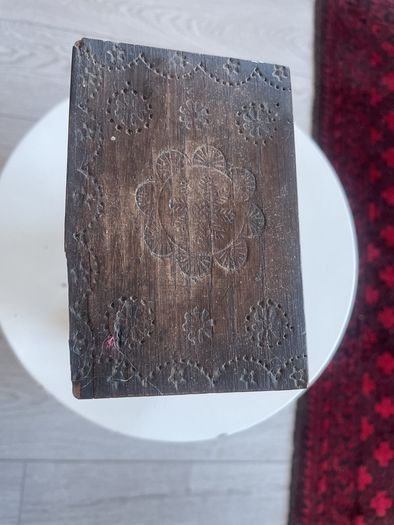 Antique Hand Carved Tall wooden Trinket